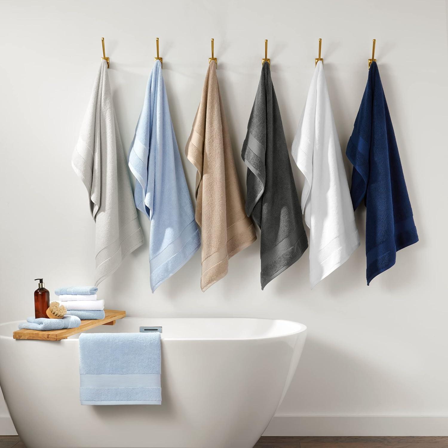 Host & Home Cotton Luxury 6-Piece Bath Towel Set, Quick-Drying, Dobby Border