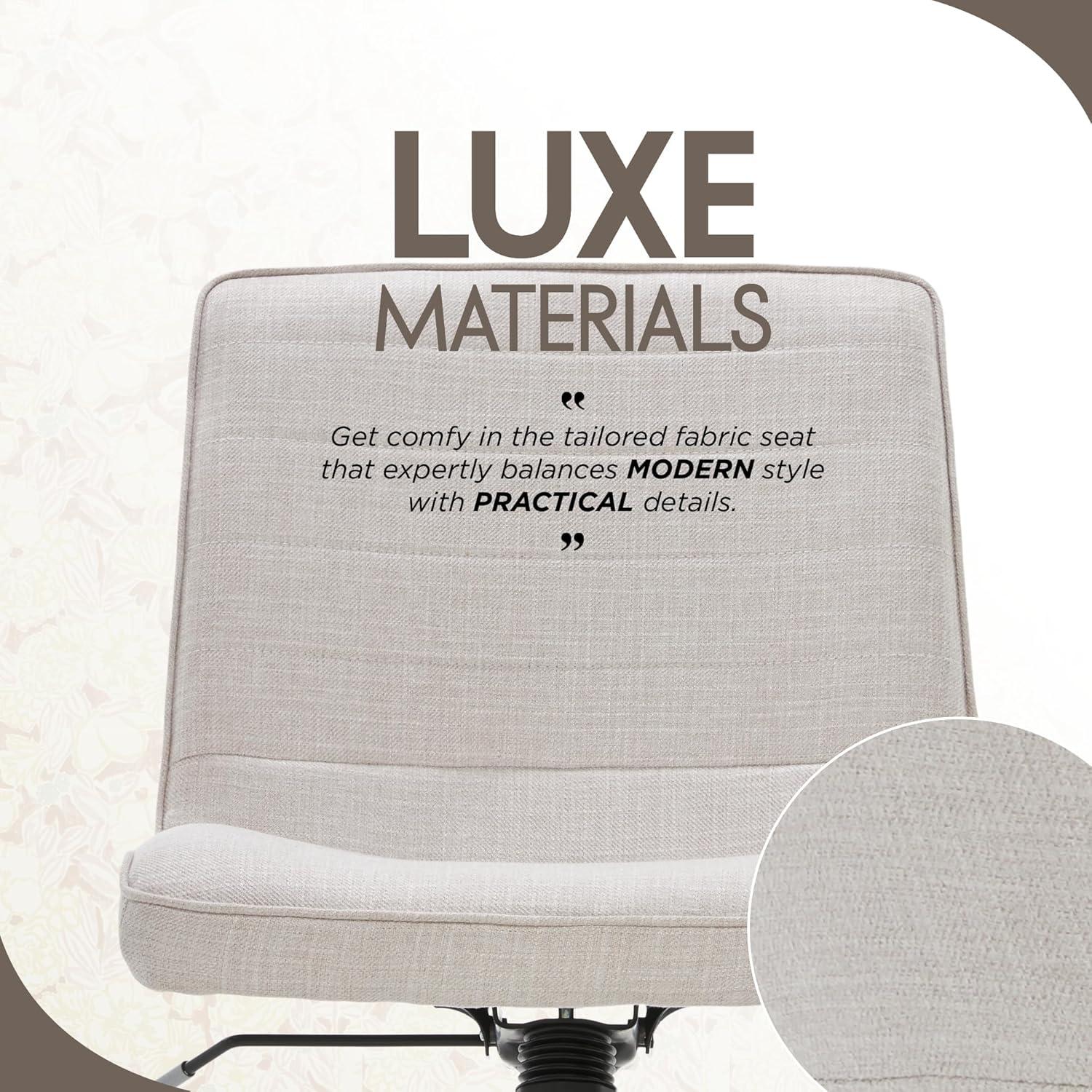 Adelaide Task Chair French Ivory - Adore Decor: Sturdy, Swivel, Adjustable Height, Metal Legs