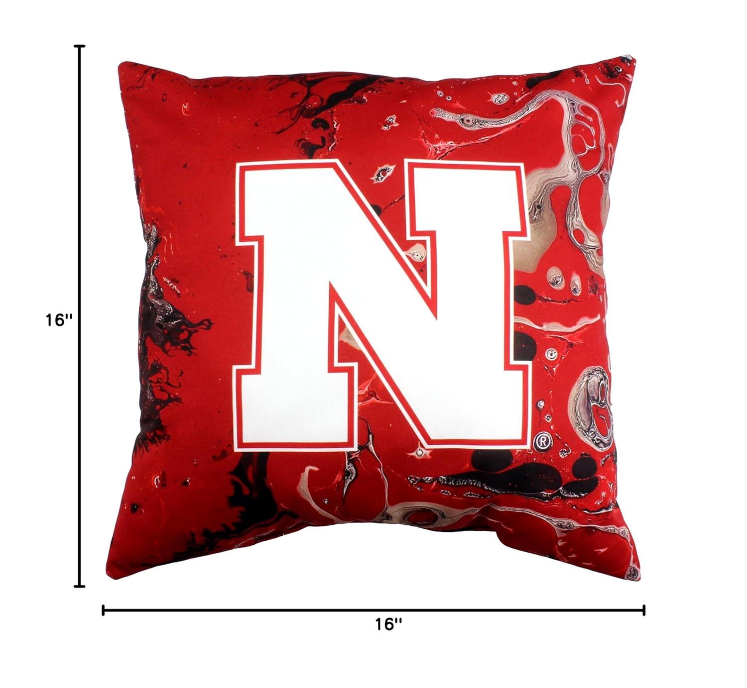 Nebraska Cornhuskers 2 Sided Color Swept Decorative Pillow, 16", Made in The USA