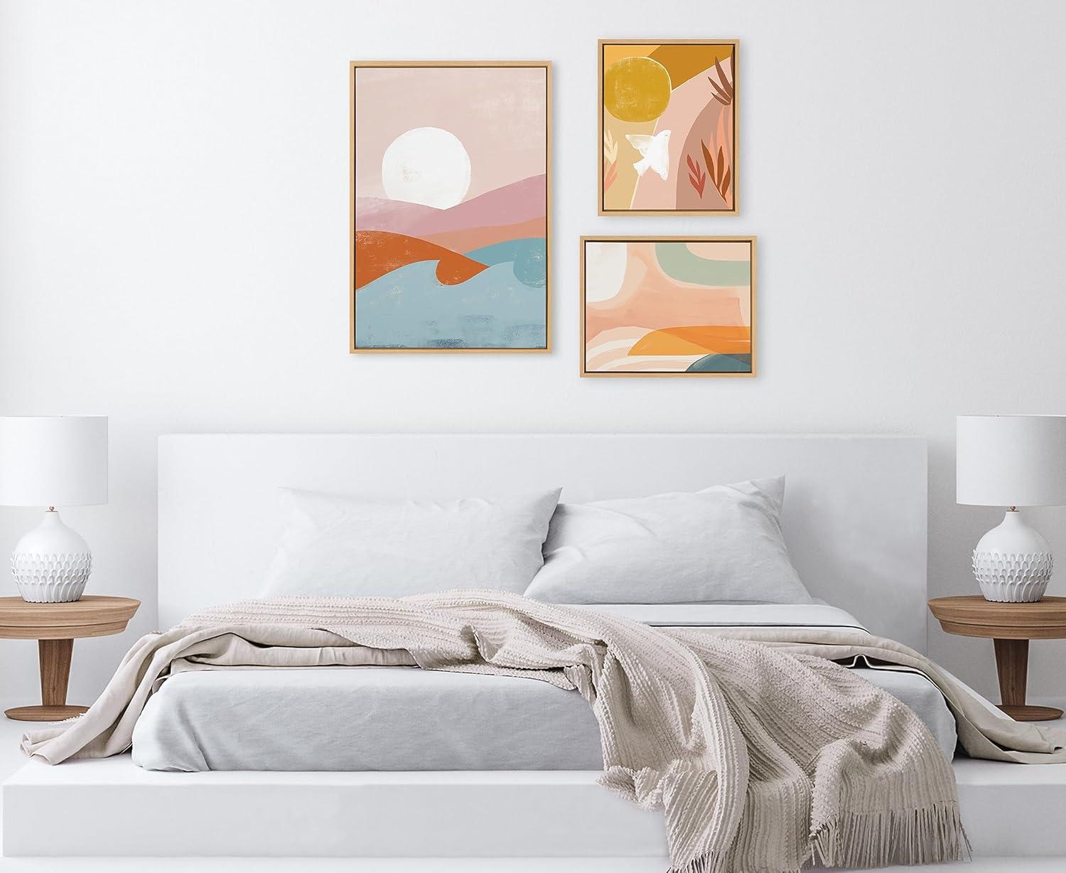 Laurel All Things Decor (Set of 3) Sylvie Endless Summer Sunrise Marrakesh Framed Canvas Wall Art Set by Kate Aurelia Holloway