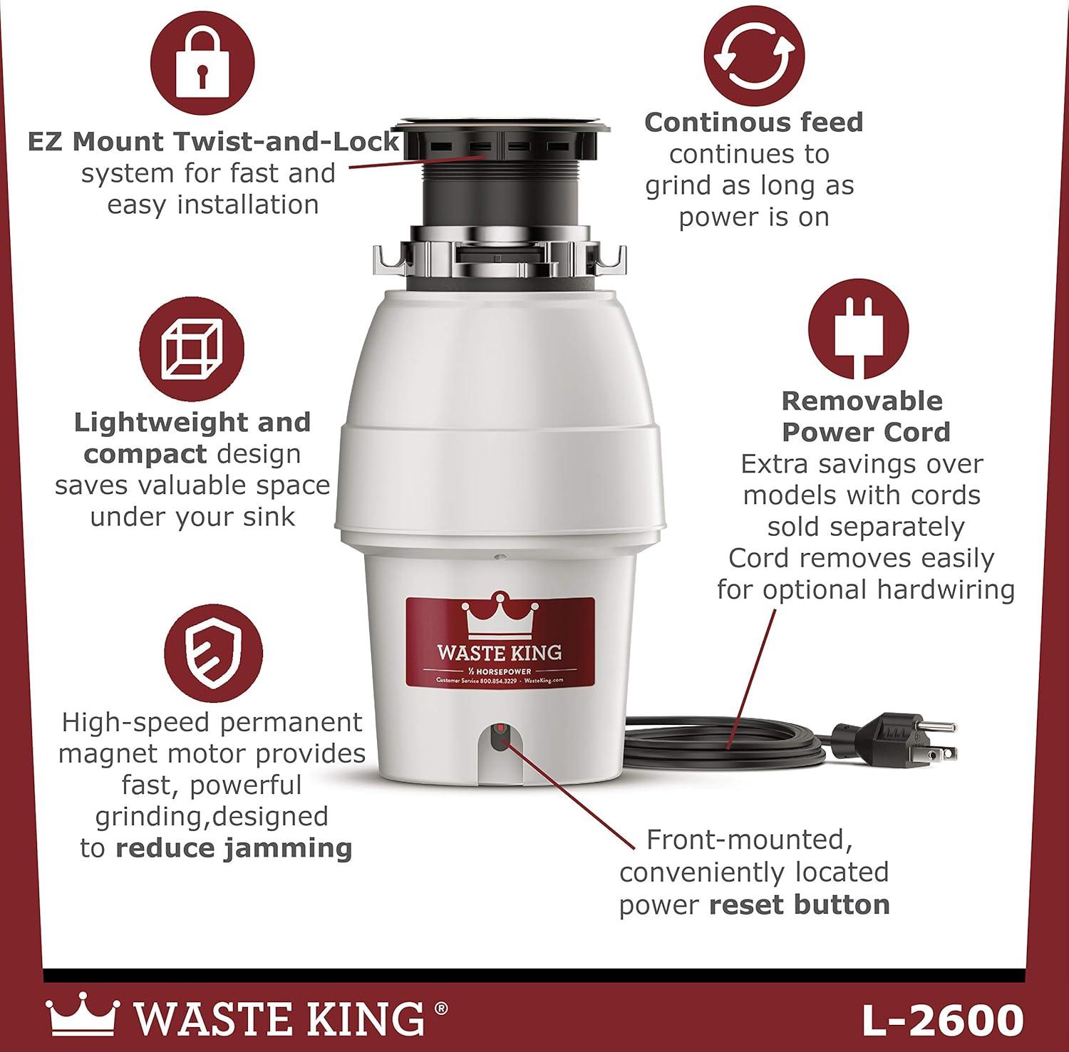 Moen GX Series 1/2 HP Continuous Feed Garbage Disposal