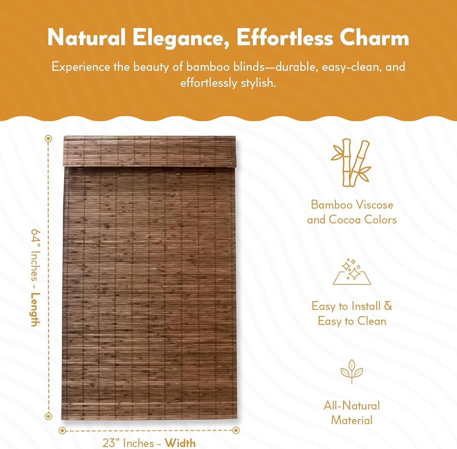 Radiance Brooklyn 23-in Cordless Cocoa Bamboo Roman Shade