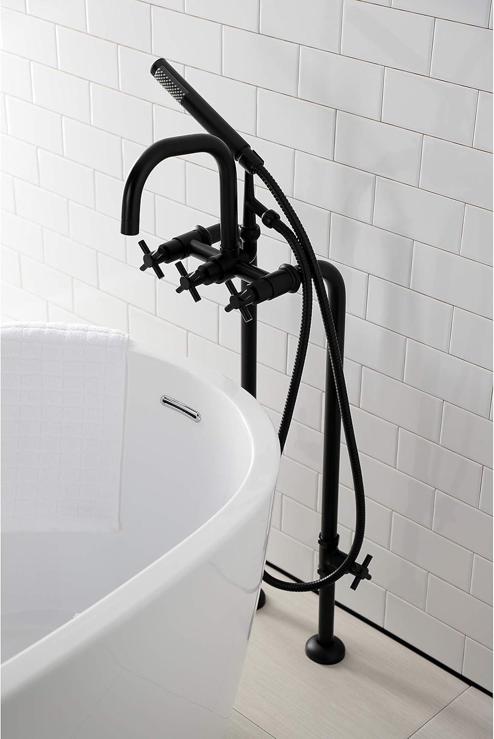 Kingston Brass Concord Freestanding Tub Faucet with Supply Line and Stop Valve