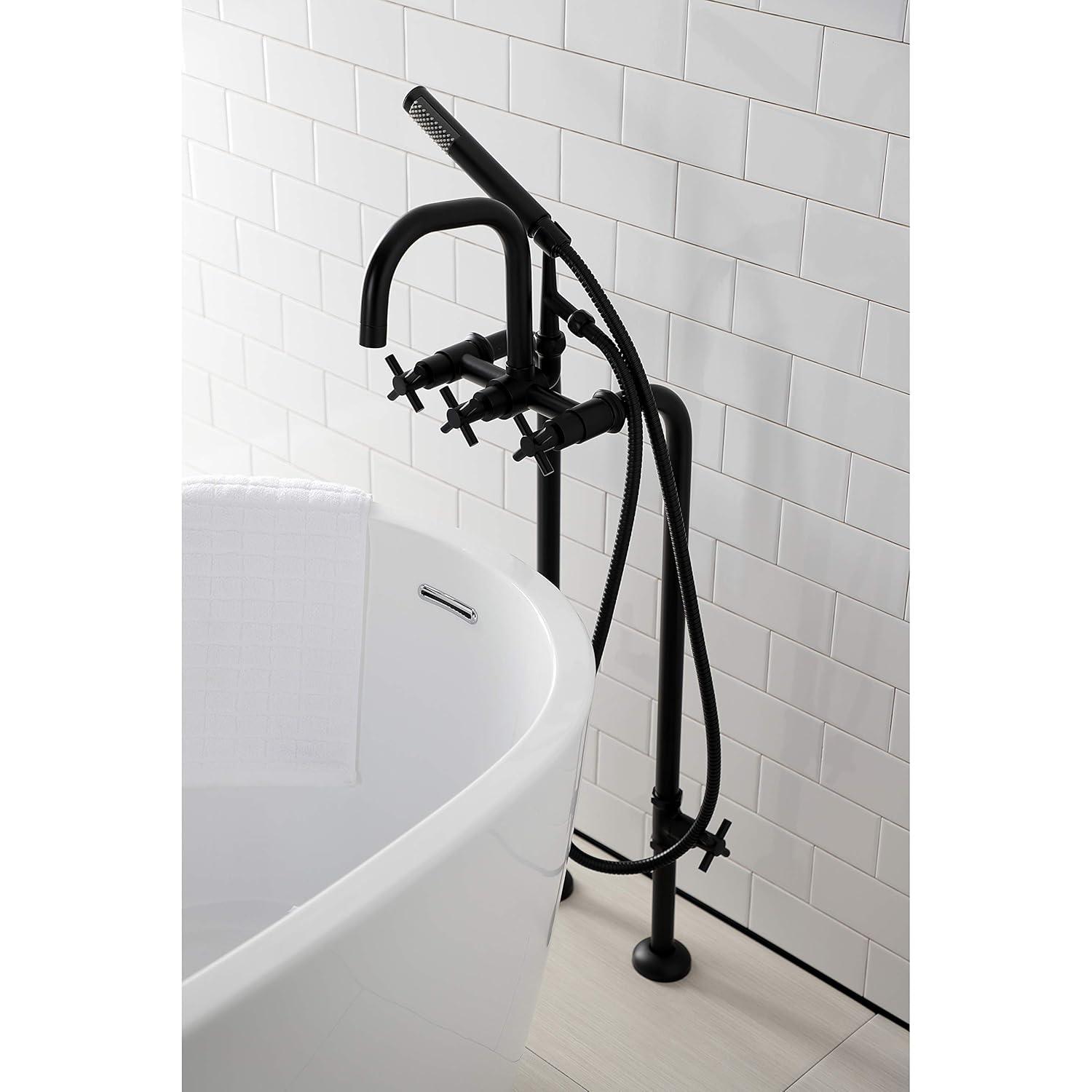 Kingston Brass Concord Freestanding Tub Faucet with Supply Line and Stop Valve
