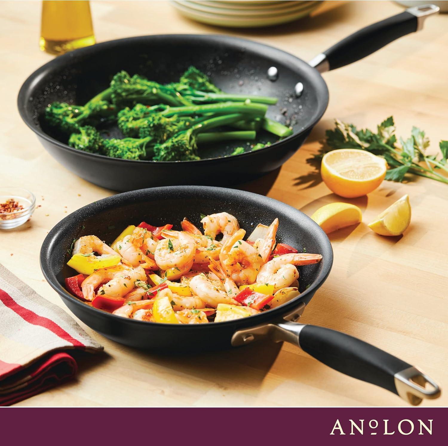 Anolon Advanced Home 10.25" and 12.75" Hard Anodized Nonstick Frying Pan Set Onyx