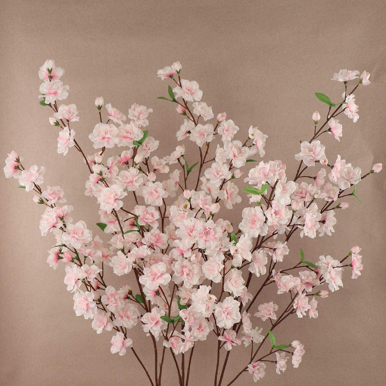 36-Inch Pink Silk Cherry Blossom Branches for Wedding Decor