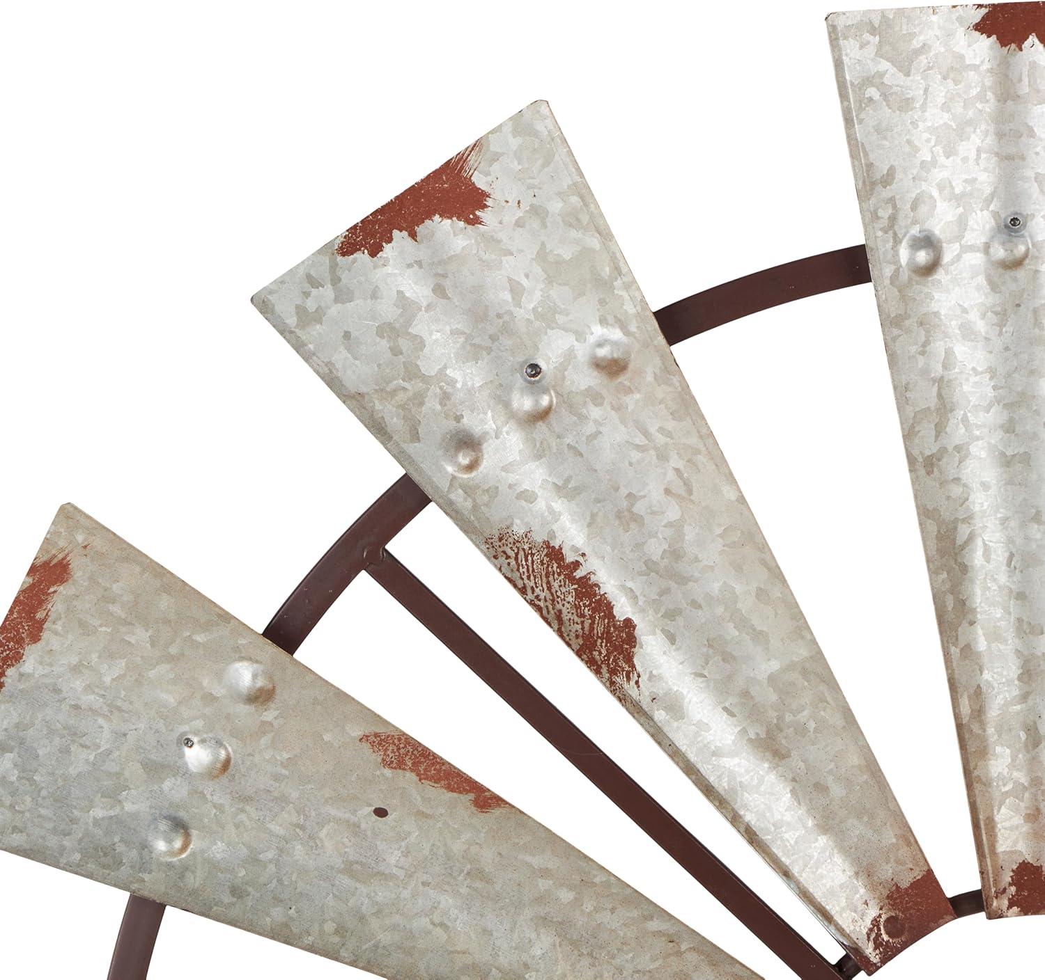 Millwood Pines Metal Indoor Outdoor Windmill Brown Wall Decor
