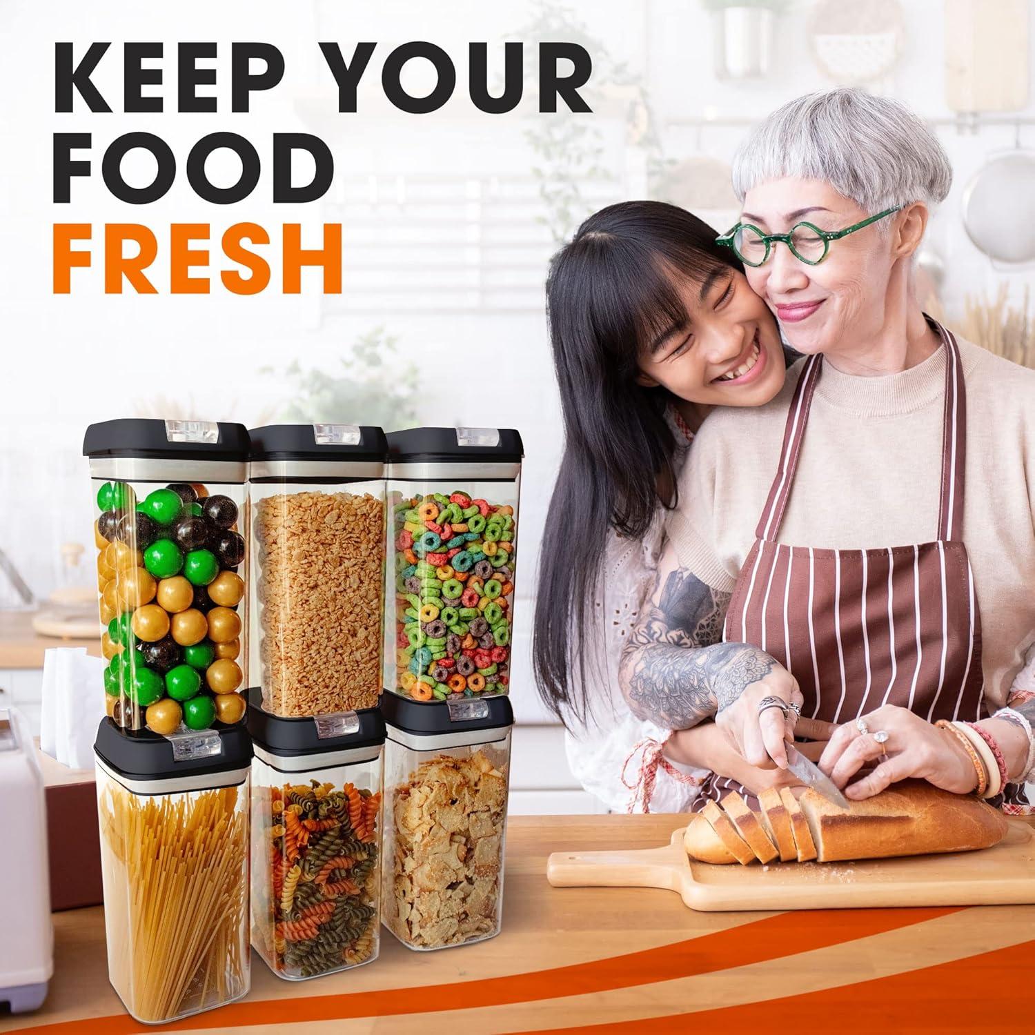 Cheer Collection Food Storage - Set of 6 Containers and 6 Lids (Set of 6)