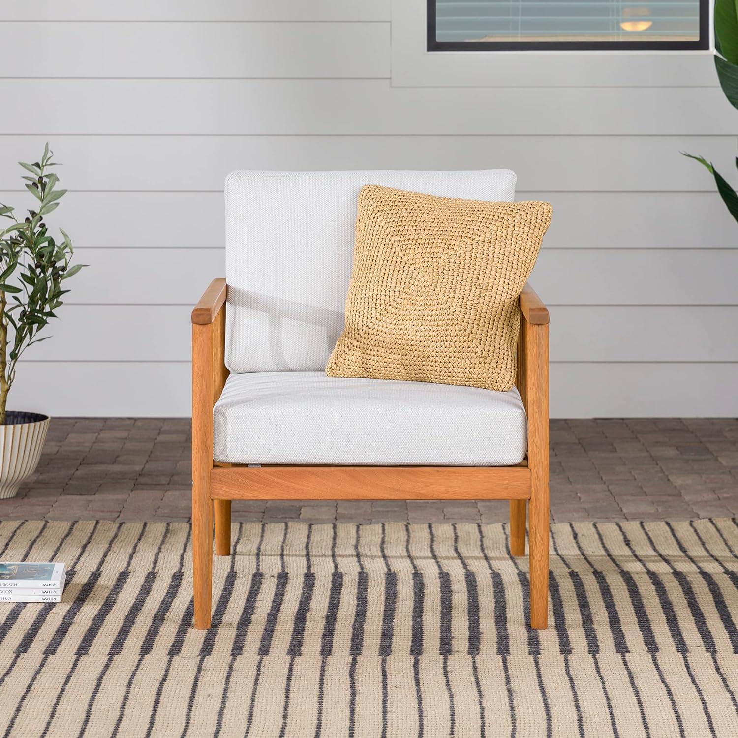 Osparple Contemporary Outdoor Patio Chairs Patio Accent Chair Lounge Chair for Living Room, Sunroom, or Patio Relaxation, Brown