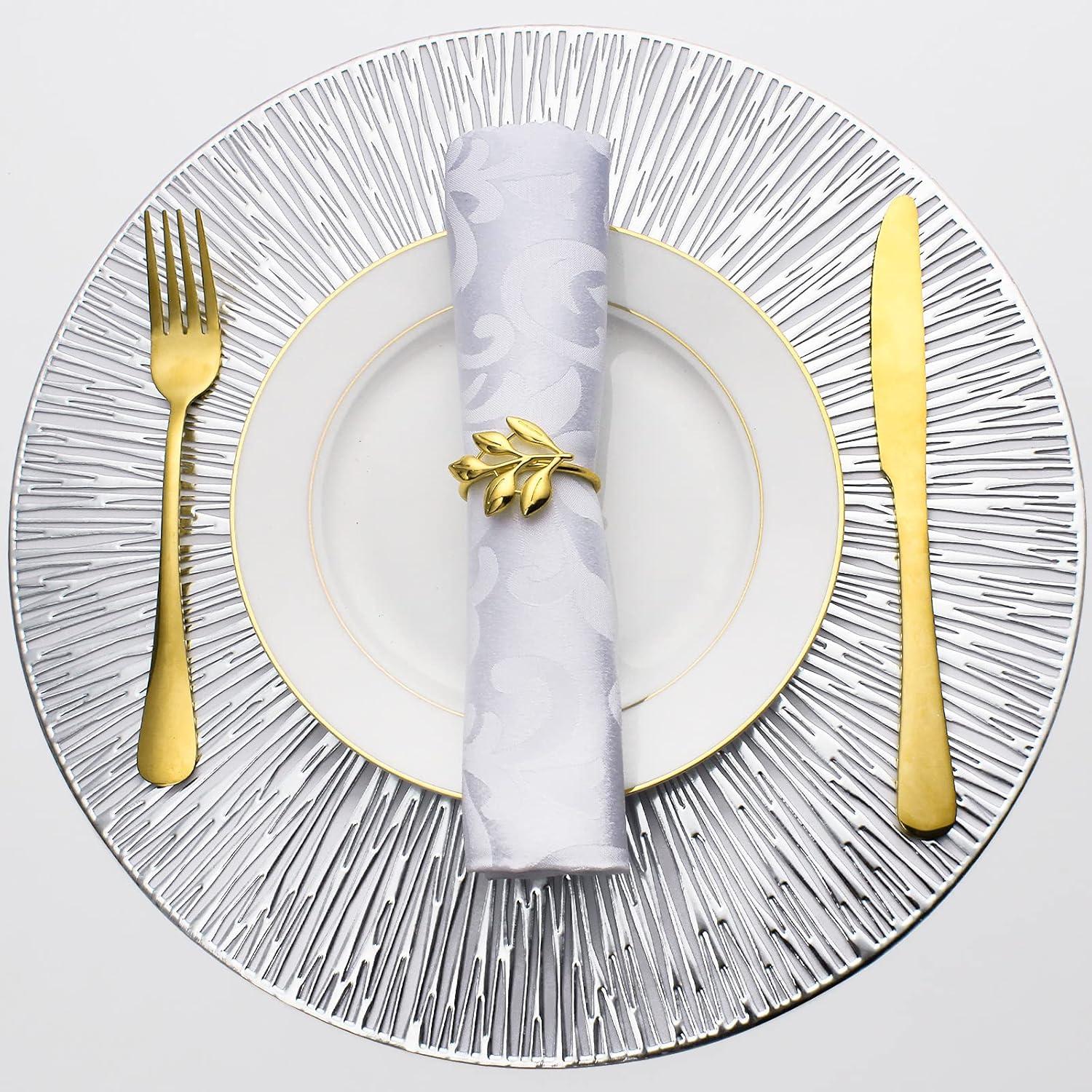 Silver Radial Circle Vinyl Placemats Set of 6