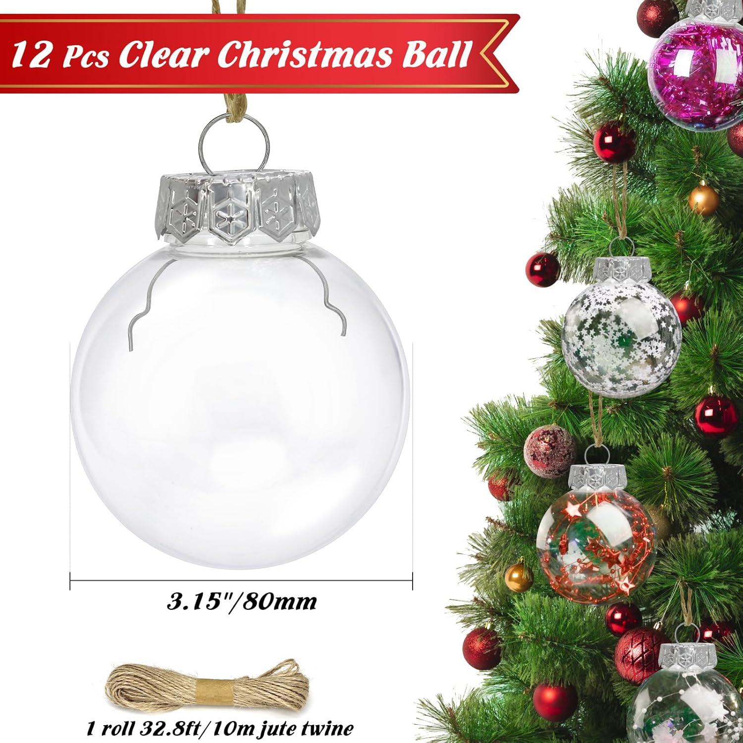 Dytern Christmas,12pcs Transparent Christmas Ball Empty DIY Balls Christmas Tree Baubles