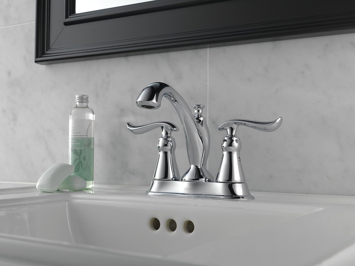 Linden Chrome Elegance Two-Handle Centerset Bathroom Faucet