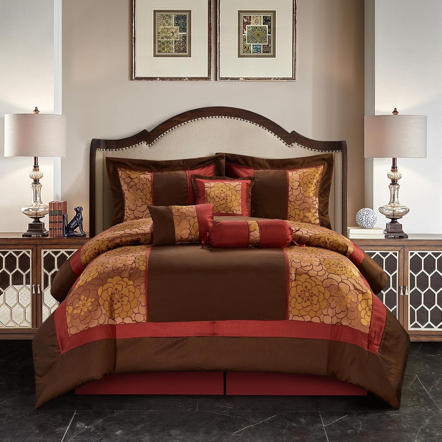 Nanshing 7pc Queen Sibyl Comforter Set Brown