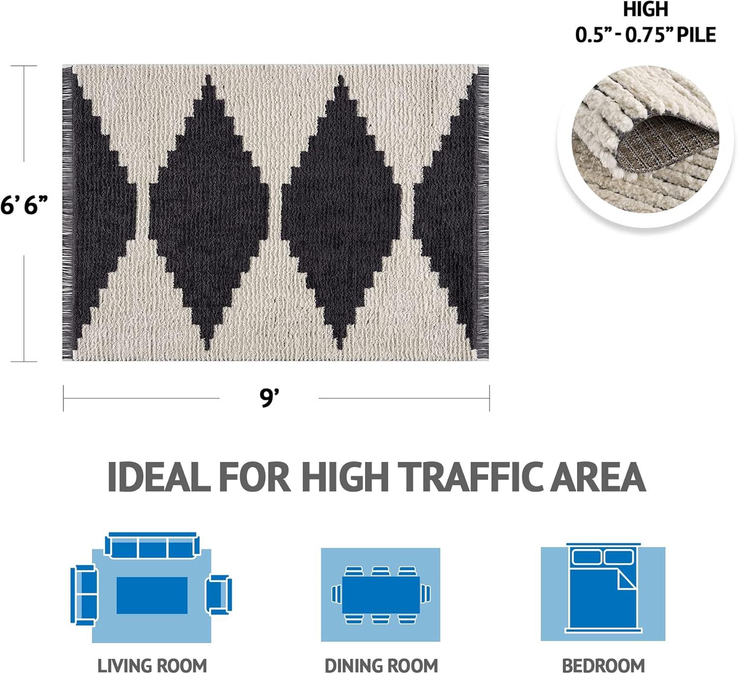 Amanda Black & Ivory Modern Area Rug