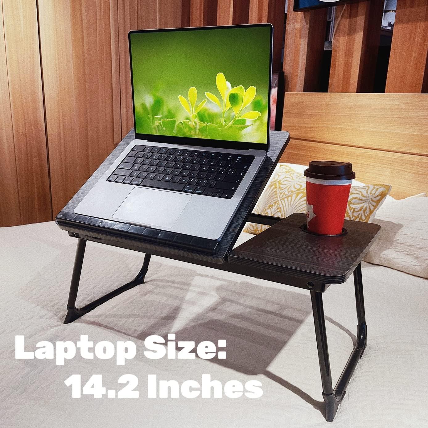 Laptop Desk for Bed, Geyryt Portable Lap Desk Bed Tray Table with Cup Holder Bed Desk for Laptop and Writing Reading Working Eating Gaming in Bed Sofa Floor (Light Weight)