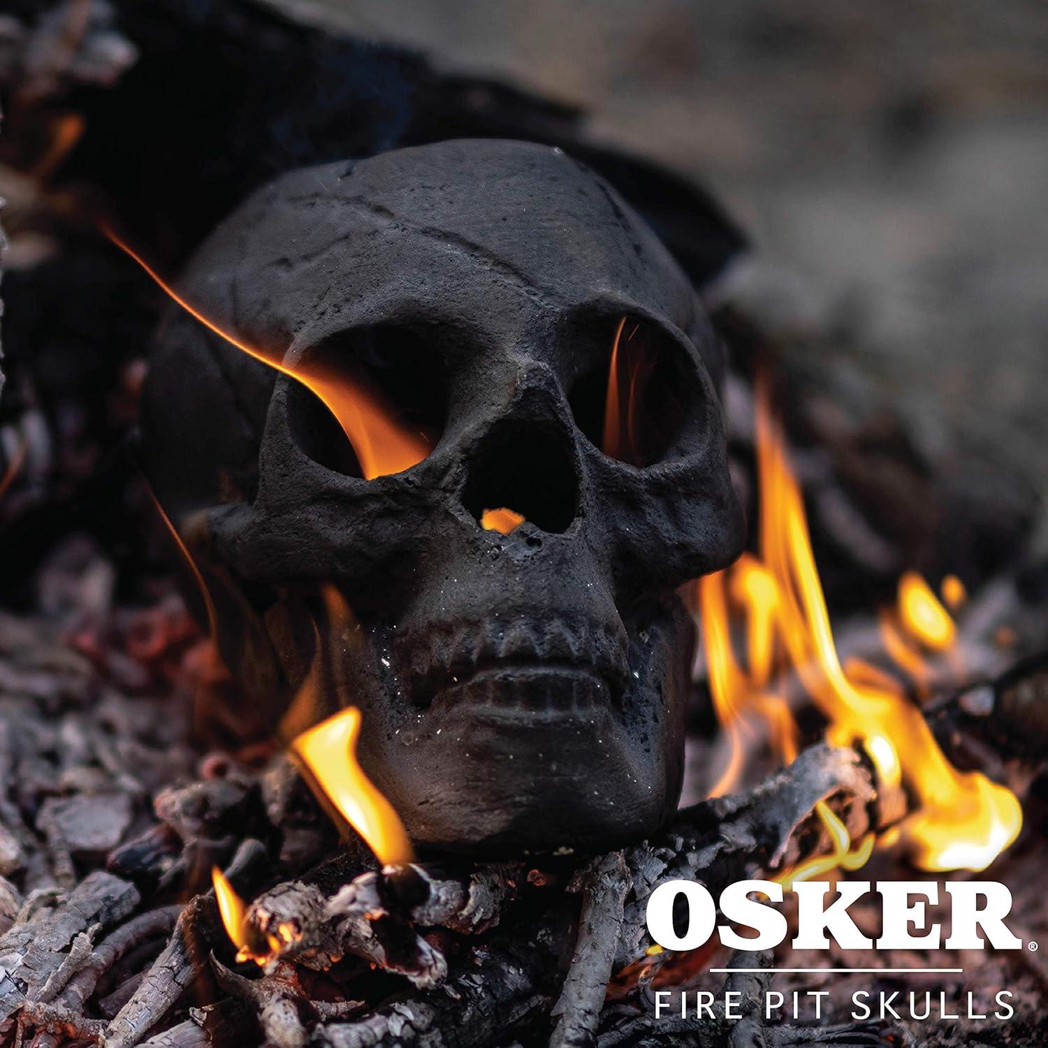 Kepooman Halloween Decorations,Halloween Fire Pit Skull Halloween Decoration-Beige