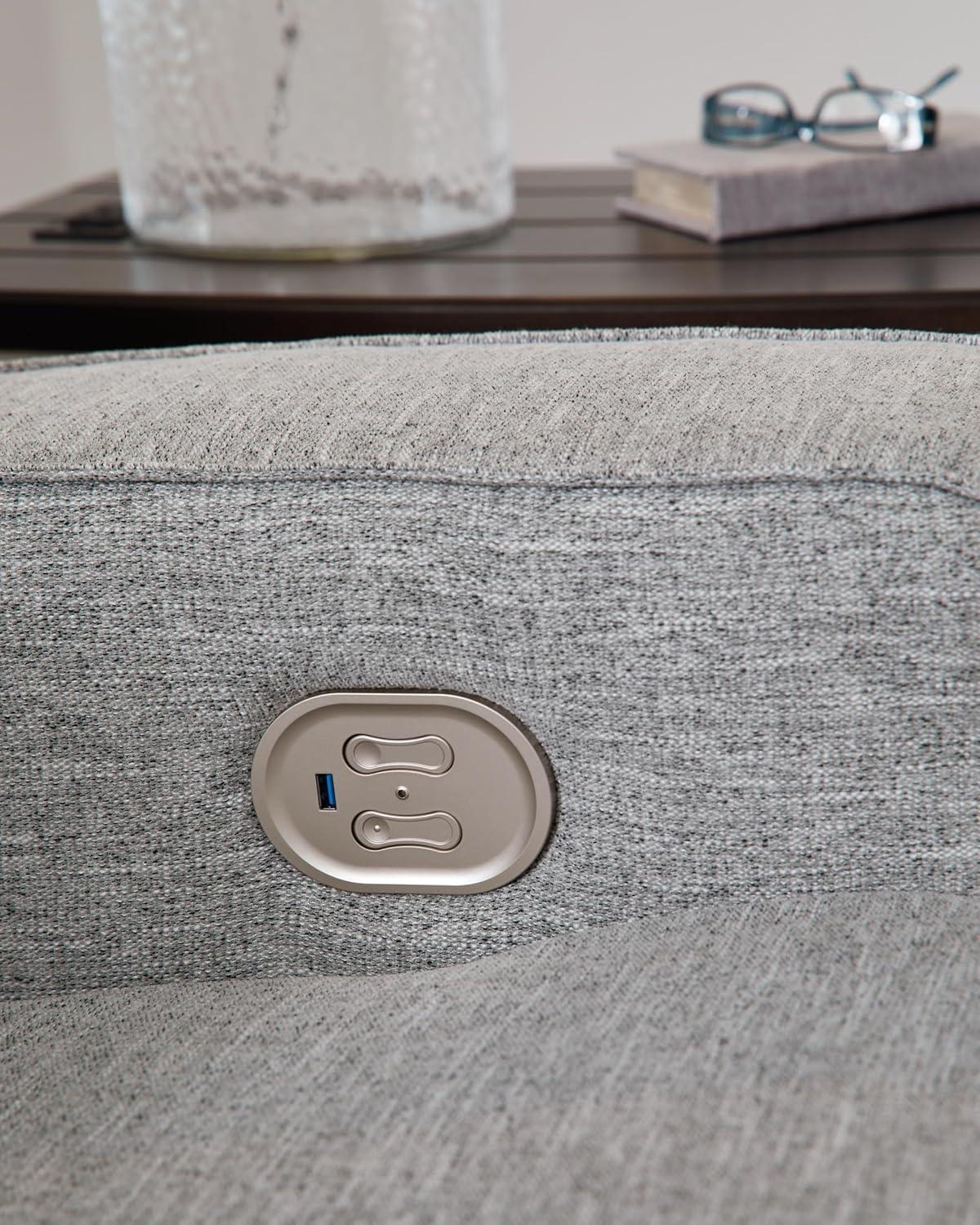 Signature Design by Ashley Biscoe Pewter Power Reclining Loveseat
