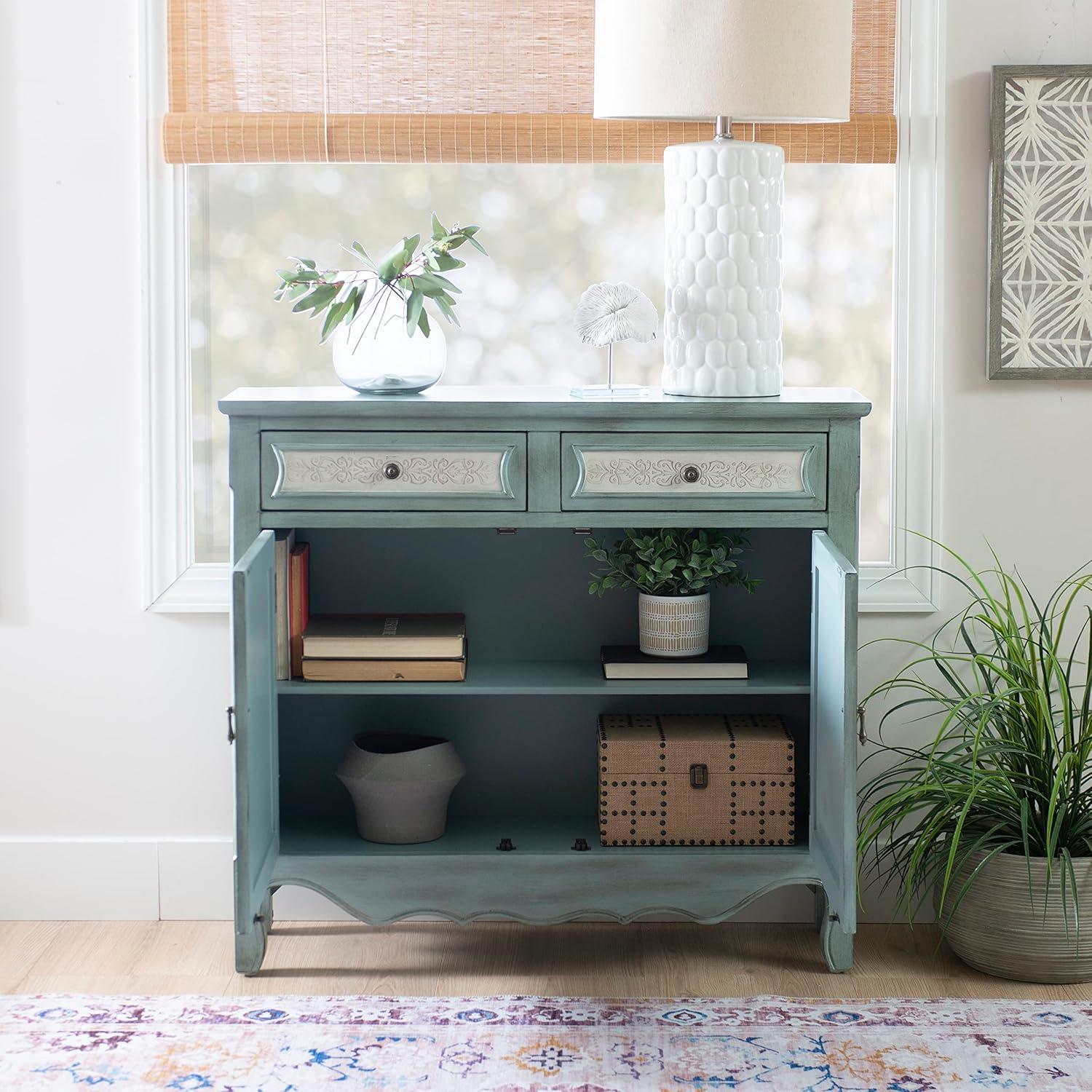 Powell Antique Console, Blue/White