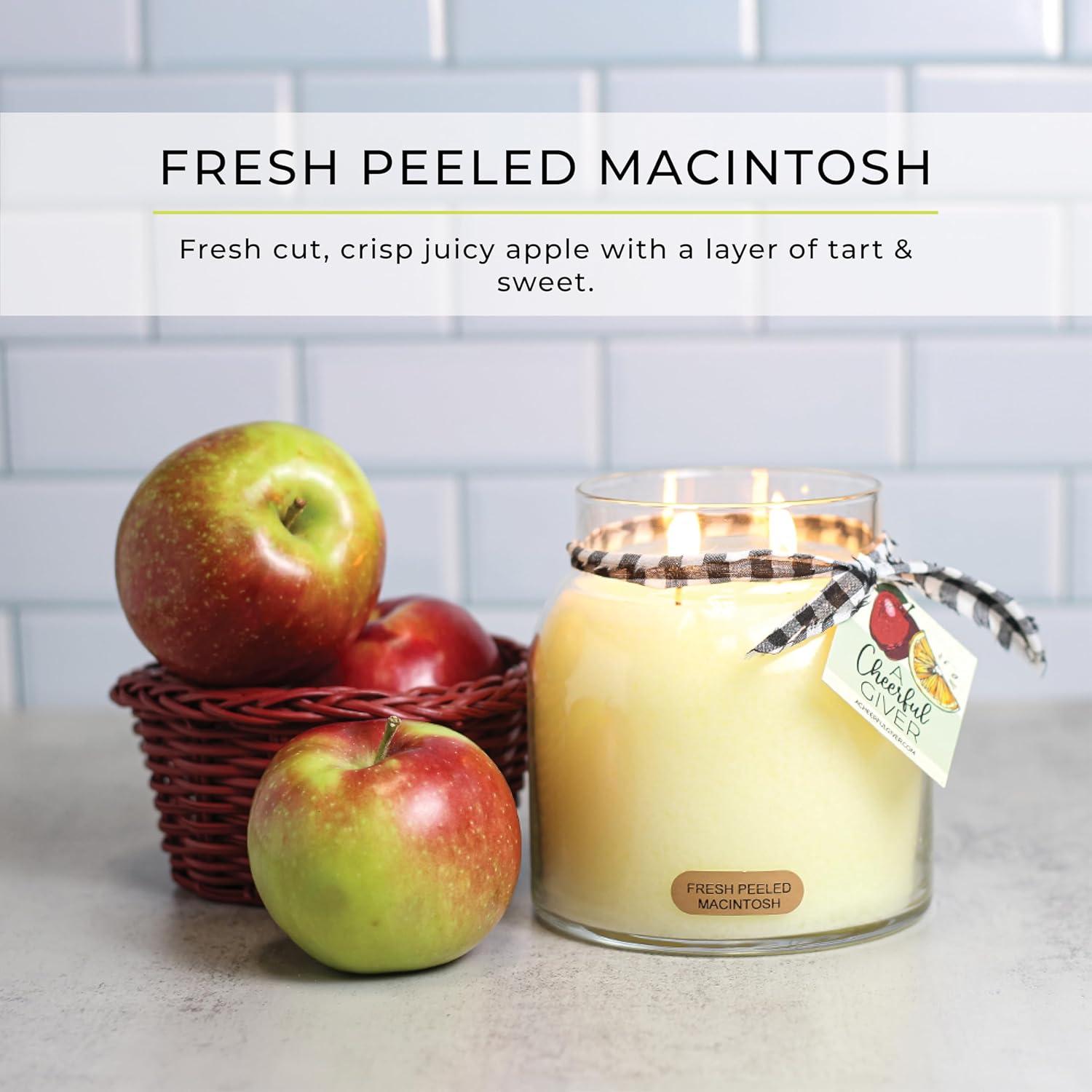 Fresh Peeled Macintosh Scented Soy Candle Jar with Black Lid