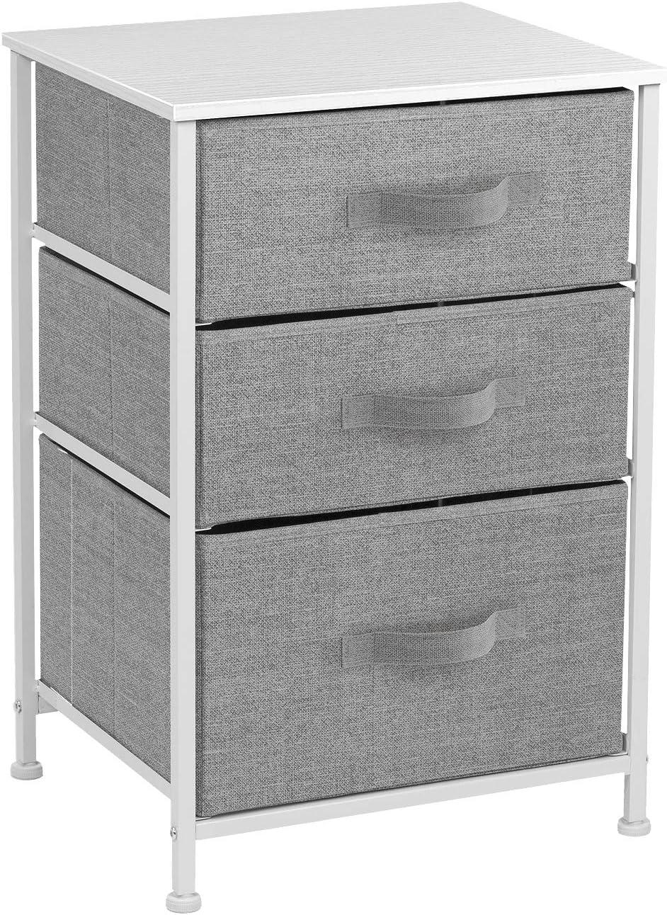 Sorbus 3  Drawers - Steel Frame, Wood Top & Easy Pull Fabric Bins - Perfect for Home, Bedroom, Office & College Dorm