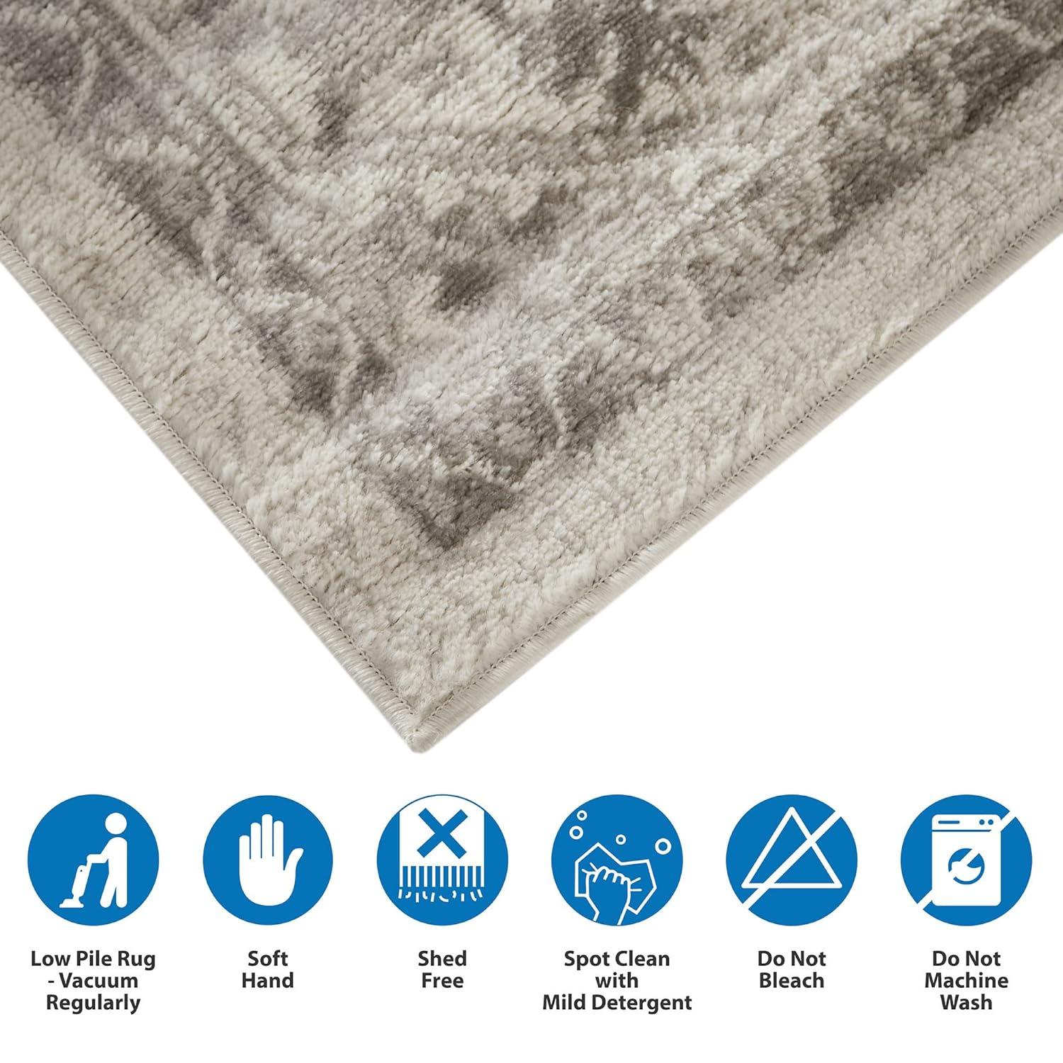 Madison Park Dakota Vienna Woven Turkish Area Rugs for Living Room, Indoor Dining Accent Modern Home Décor, Ultra Soft Floor Carpets for Dining Room, 7'11"W x 10'L, Distressed Tiled Beige