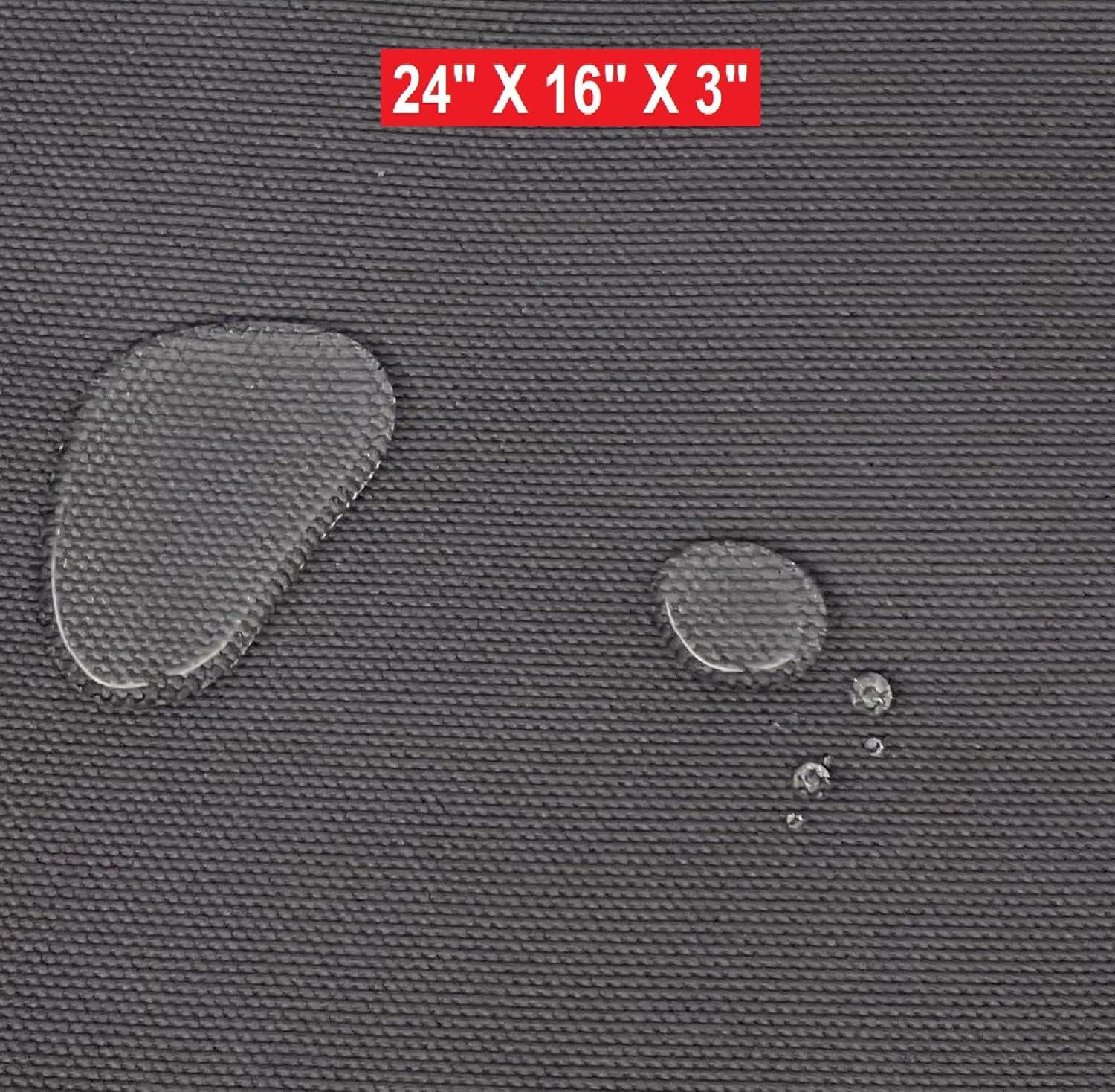 Dogbed4less Memory Foam Platform 24"x16"x3" Dog Bed, Crate Mattress with Space Gray Waterproof Removable Cover