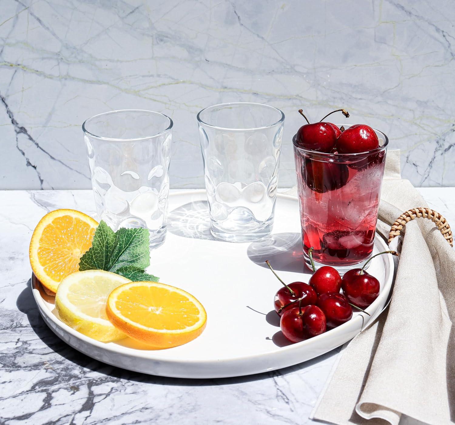 Modern Clear Glass Round Juice Cups Set of 10