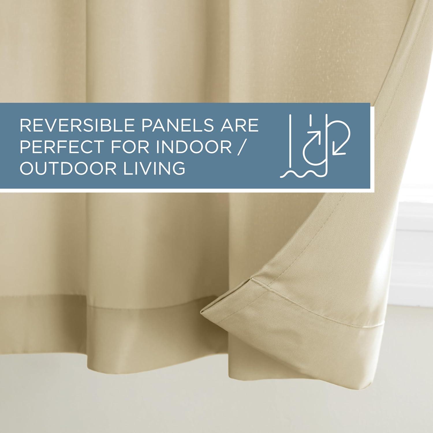 Set of 2 Indoor/Outdoor Solid Cabana Grommet Top Curtain Panels - Exclusive Home