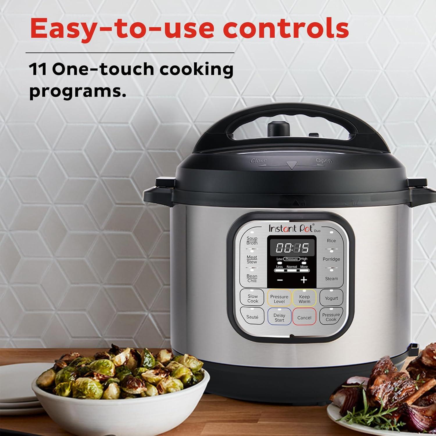 Instant Pot Duo Mini 3-Quart, Electric Pressure Cooker, 7-in-1 Yogurt Maker, Food Steamer, Slow Cooker, Rice Cooker & More