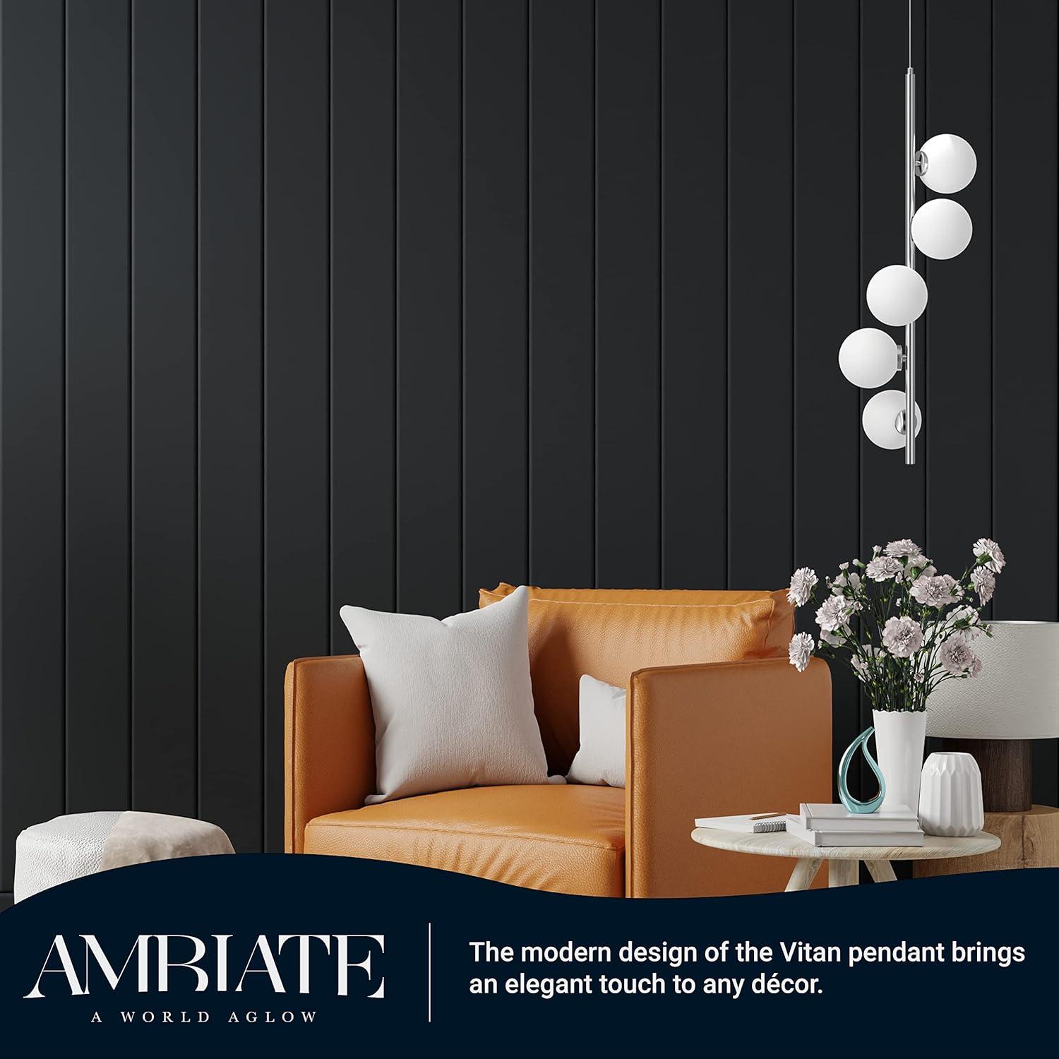 Sunshine Lighting B3167033 Ambiate Arano Linear Globe Pendant Light Fixture G9 Base - 15W - Gold