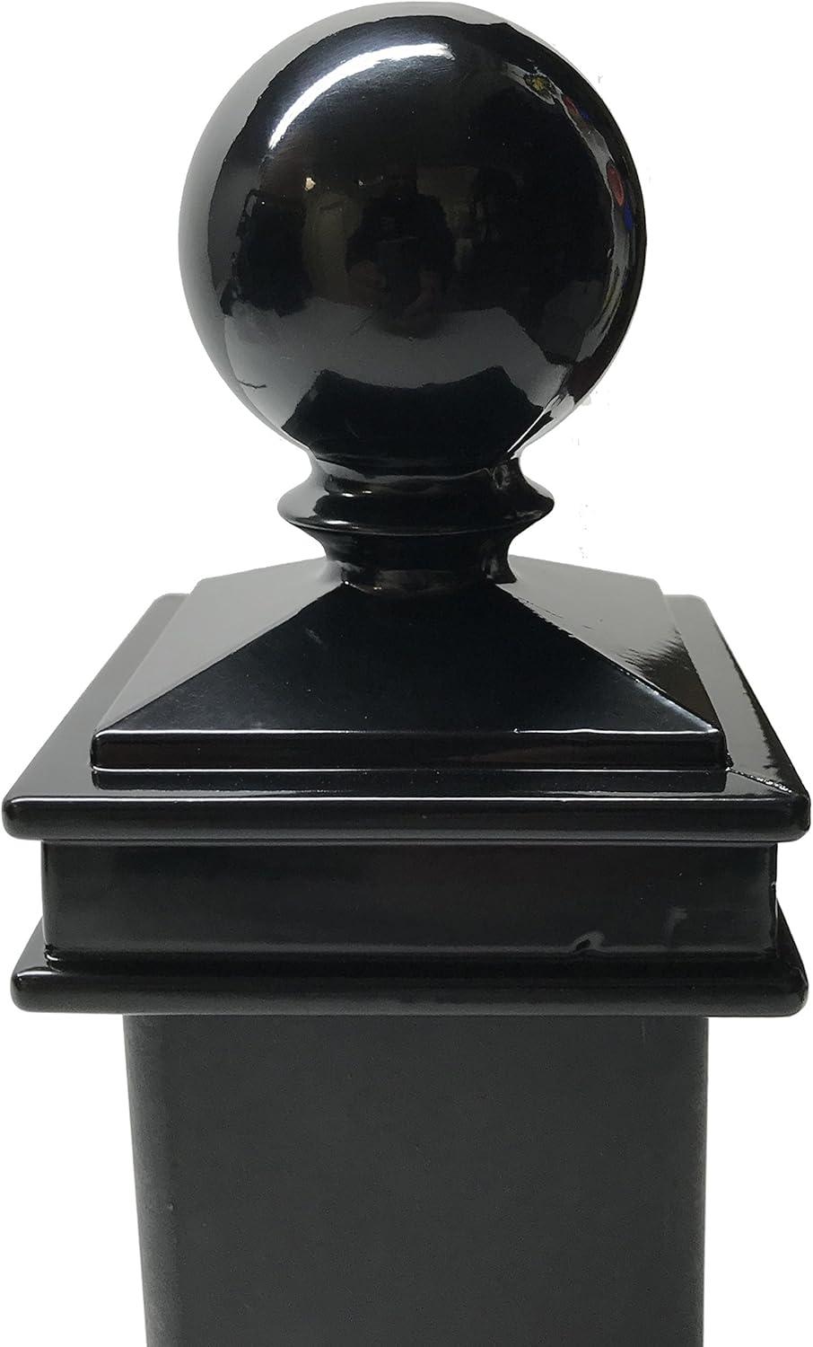 4" x 4" Aluminium Ball Top Post Cap for Metal Posts - Black