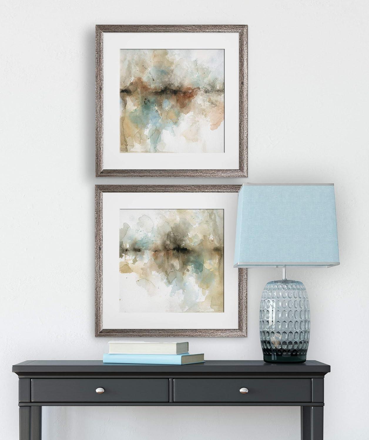 Island Mist Silver Framed Art Print Set, 16x16