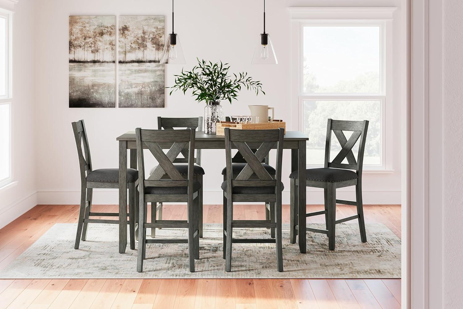 Ashley Furniture Caitbrook Gray Counter Height Dining Table Set - Set of 7