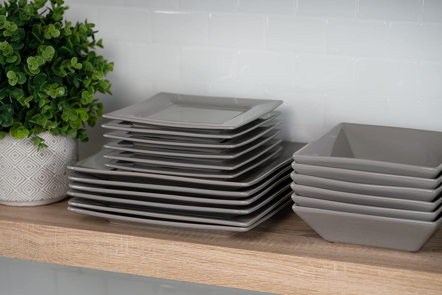Ten Strawberry Street Nova Square Stoneware 38 Piece Dinnerware Set, Service for 6