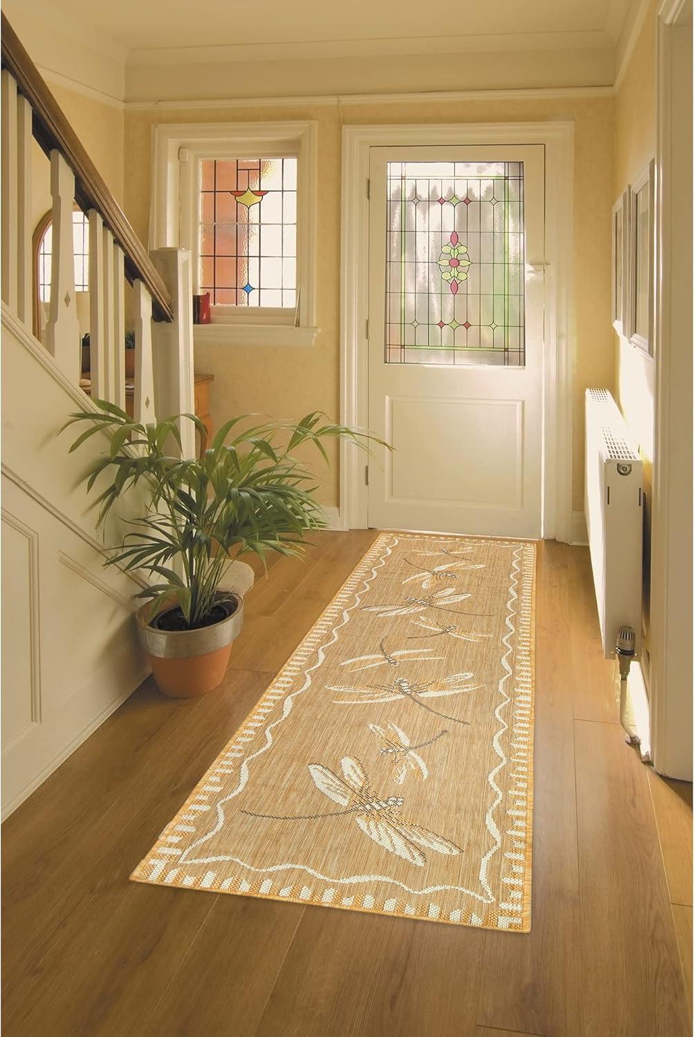 Liora Manne Carmel Dragonfly Indoor/Outdoor Rug Sand 1'11" x 7'6"