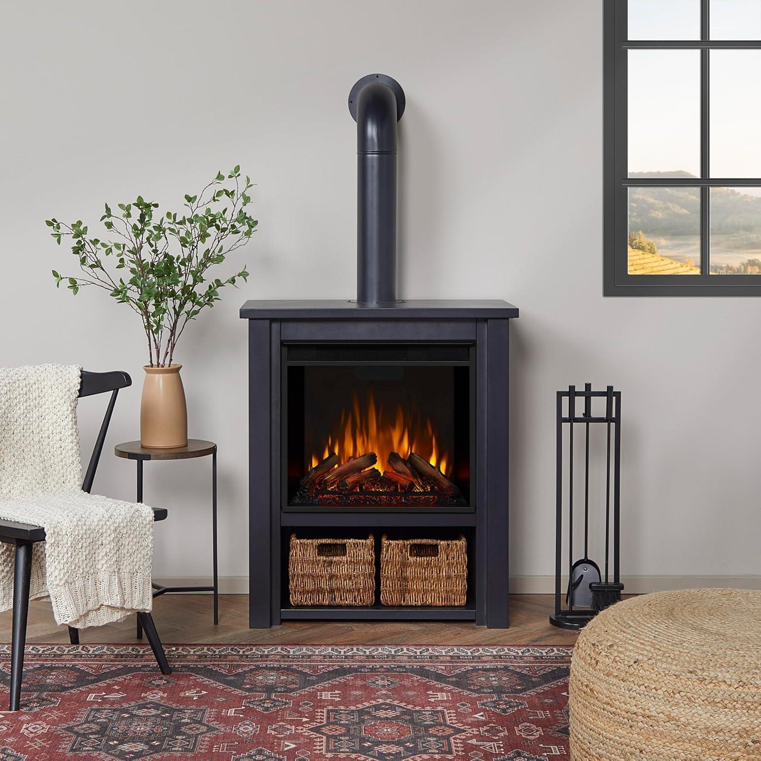 Hollis 32" Electric Fireplace in Black by Real Flame