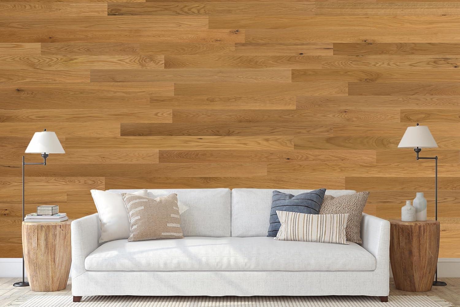 Timberchic Oak Wooden Wall planks - Simple Peel & Stick Wall Covering Application for DIY Accent Wall & Home Improvement - Premium Modern Wall Paneling - 10 sq ft