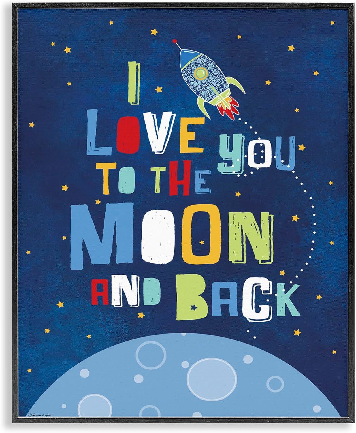 Stupell Industries Moon & Back with Rocket Ship, 11" x 14"