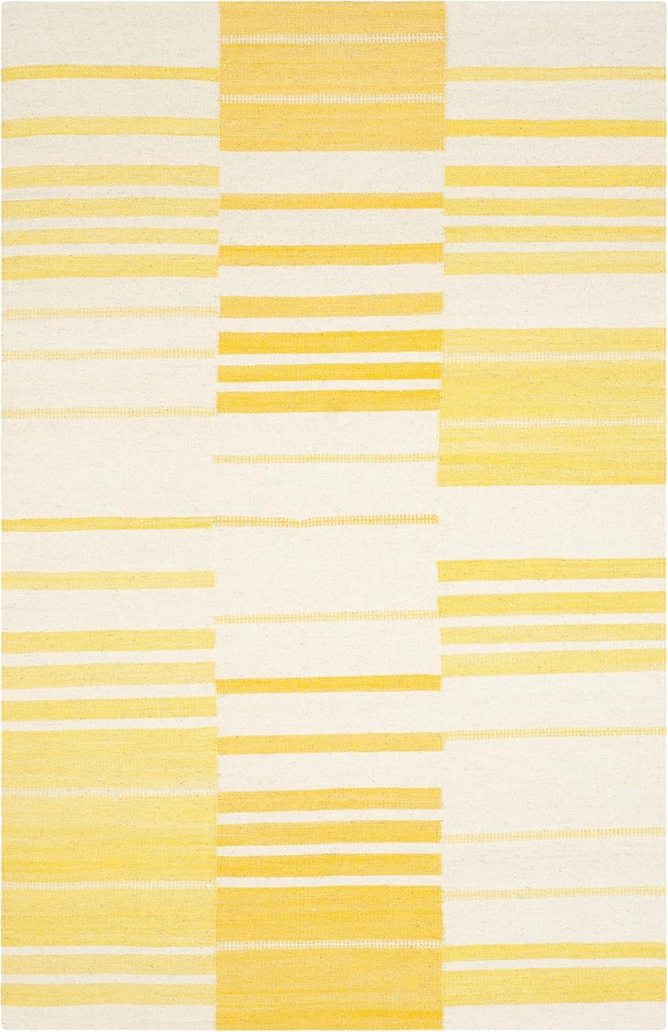 Kilim KLM953 Hand Woven Area Rug - Gold/Ivory - 4'x6' - Safavieh.