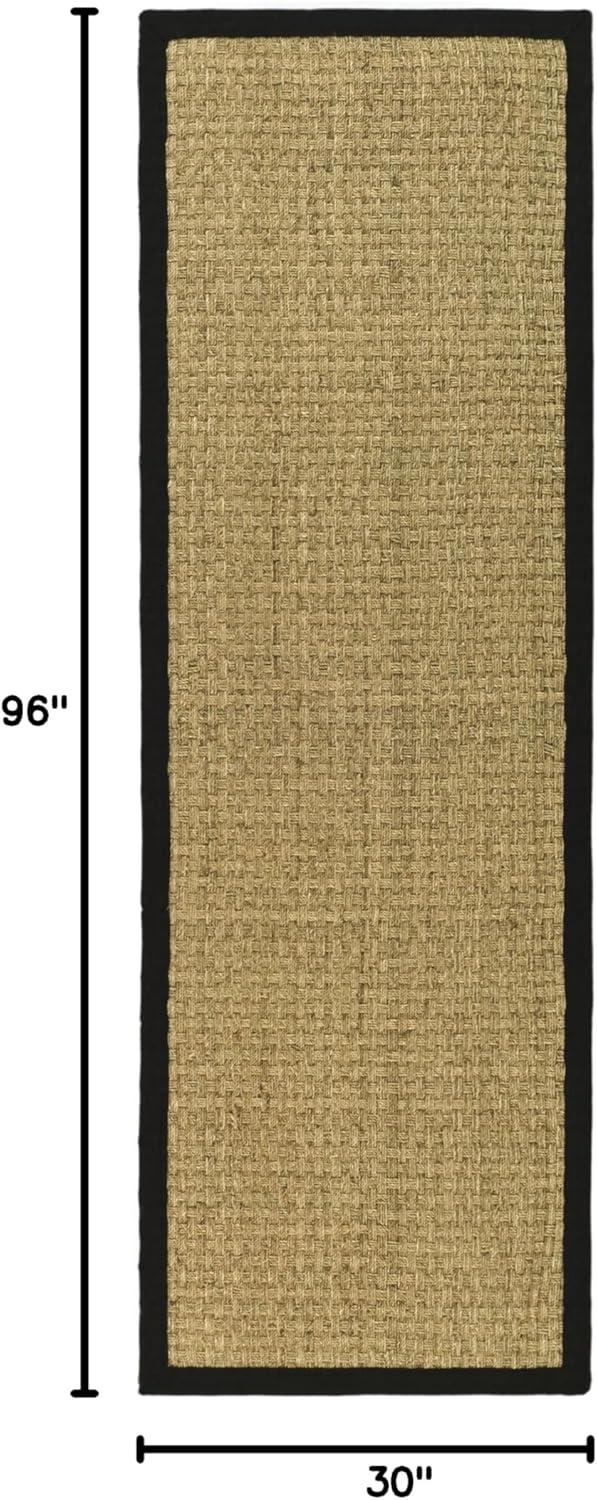 Natural Fiber NF114 Power Loomed Indoor Runner Rug - Natural/Black - 2'6"x8' - Safavieh.
