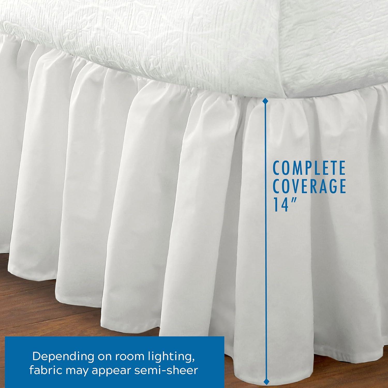 Fresh Ideas Fresh Ideas Ruffled Poplin Bed Skirt, 14" Drop Length