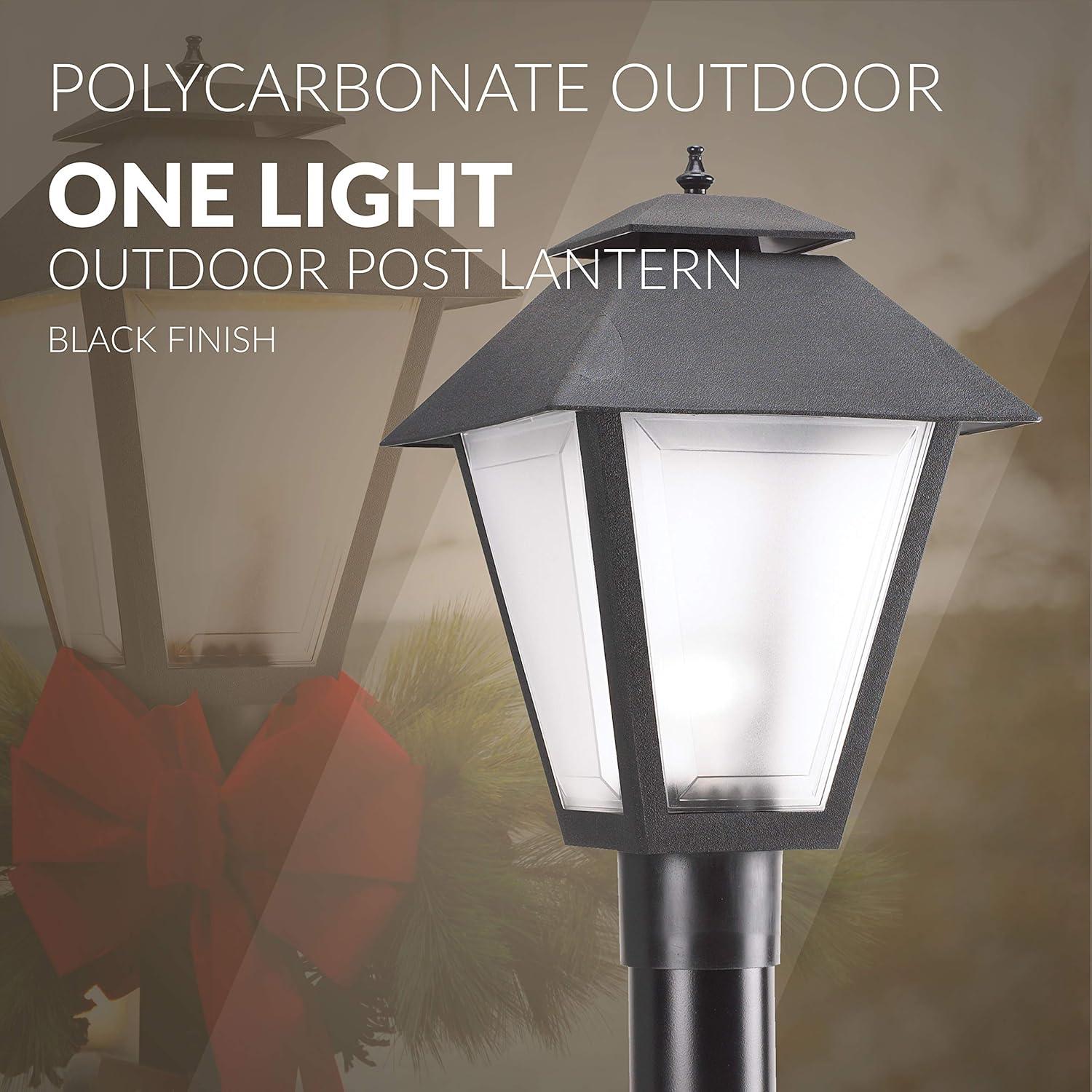 Black Frosted Acrylic Outdoor Post Lantern Light