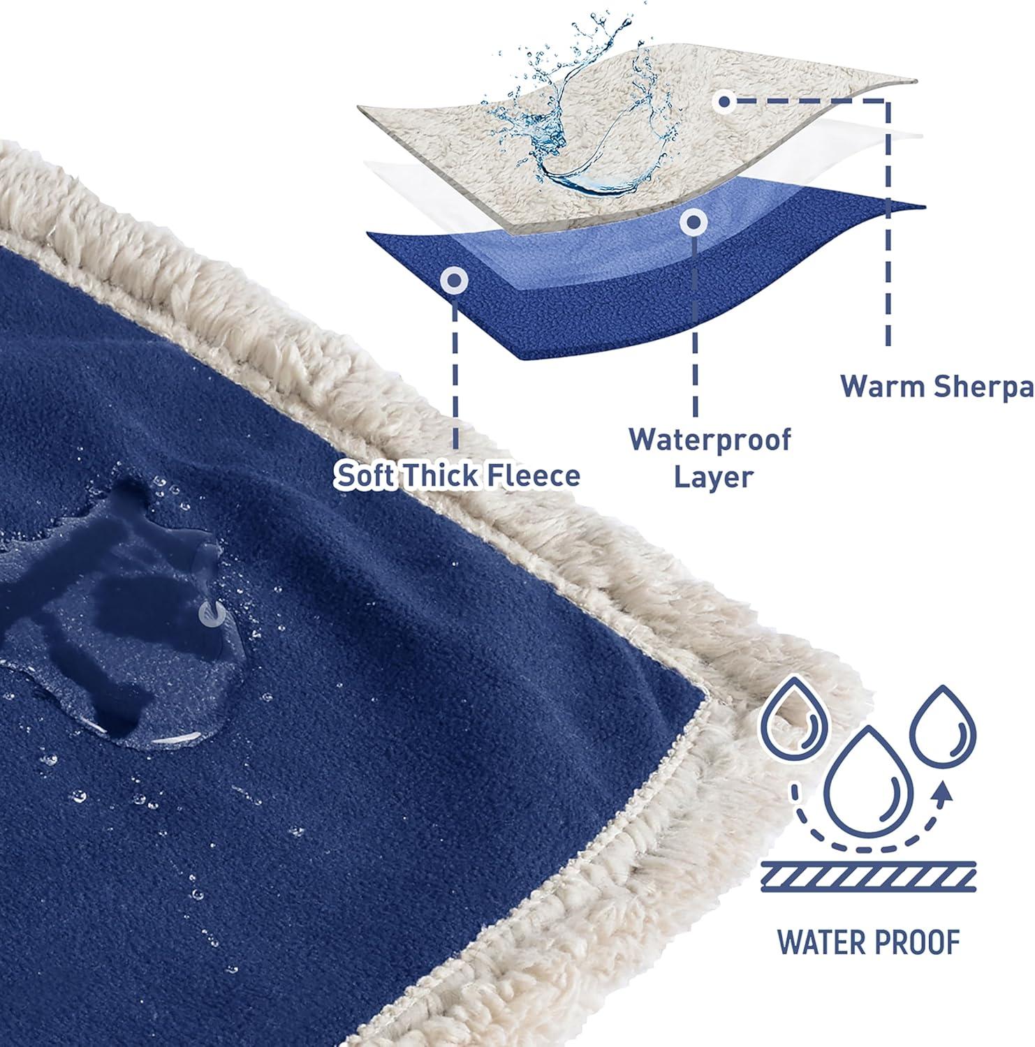 Kritter Planet Waterproof Dog Blanket, Reversible Cover for Couch or Bed, Furniture Protector for Animals