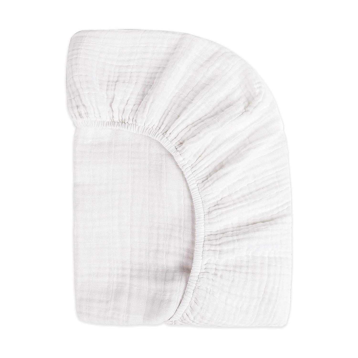 Plain White Muslin Mini Fitted Sheet