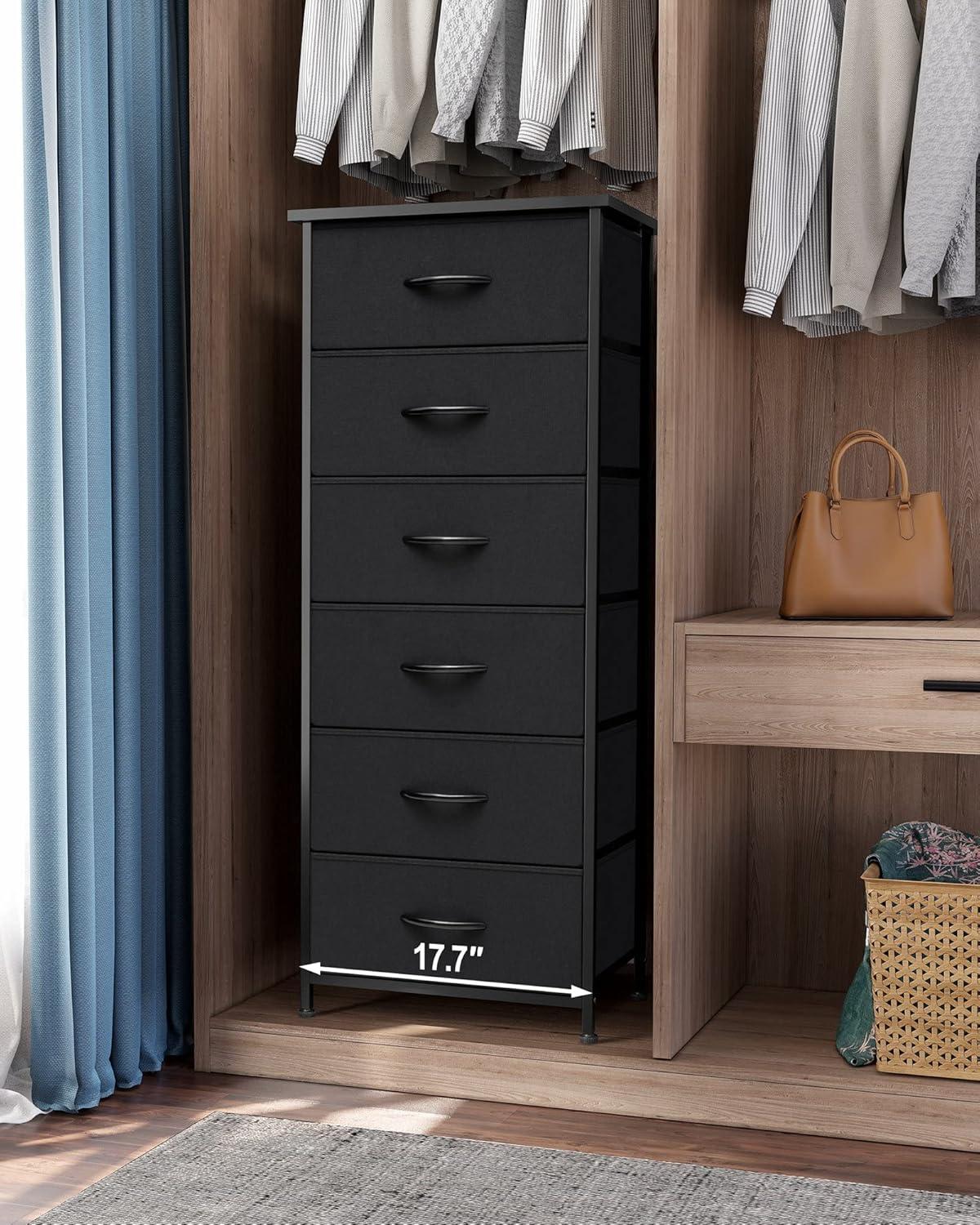 Crestlive Products 6 Drawers Vertical Dresser for Bedroom Storage Tower with Wood Top White