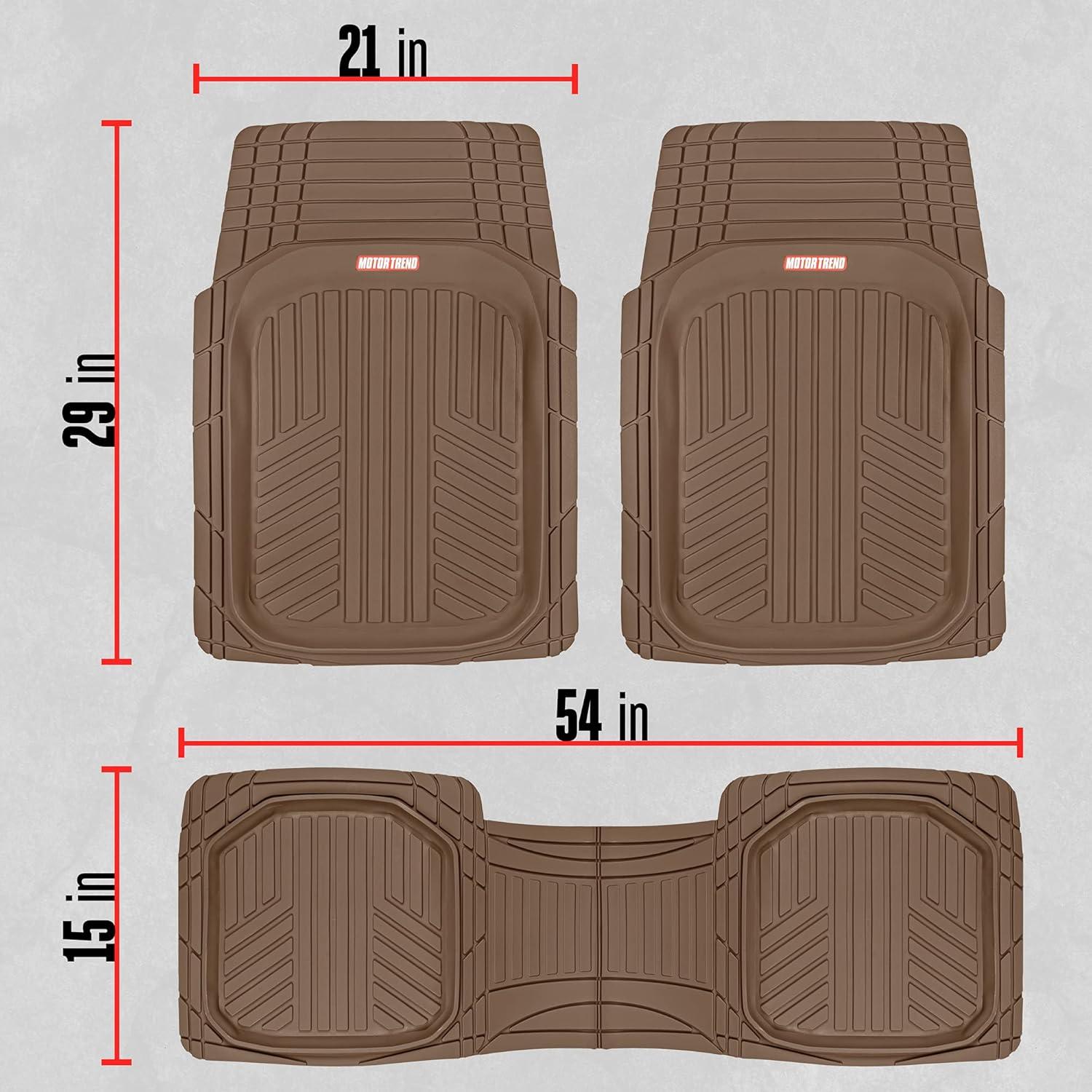 Motor Trend Deep Dish Rubber Floor Mats for Car SUV TRUCK Van, All-Climate All Weather Performance Plus Heavy Duty Liners Odorless
