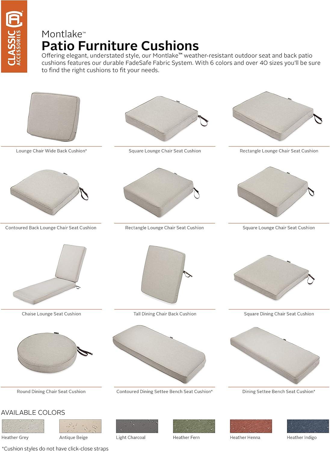 Montlake 52 in. Dia Heather Grey Water-Resistant Outdoor Papasan Cushion