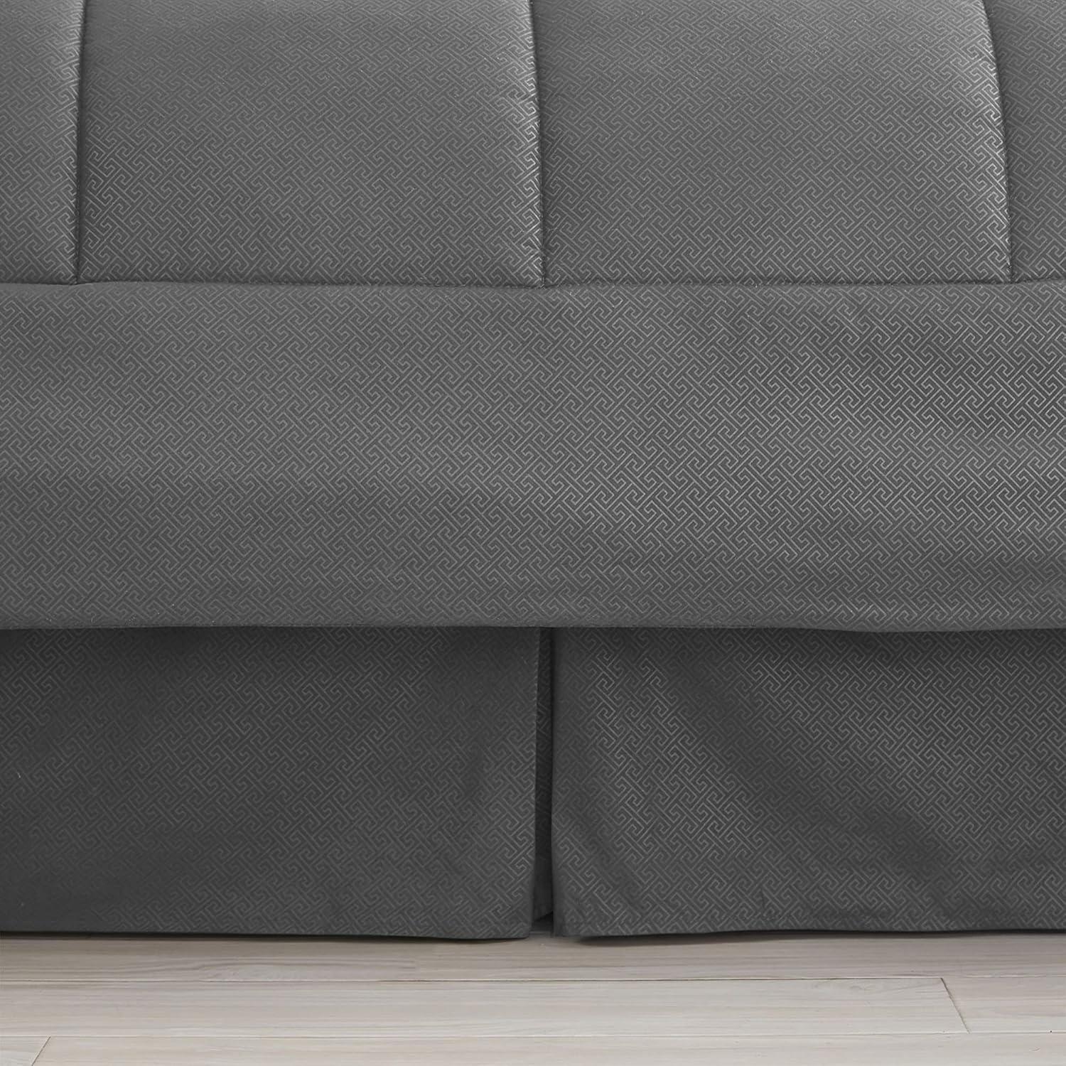 Sweet Home Collection Greek Key Embossed Bed in A Bag Comforter Set