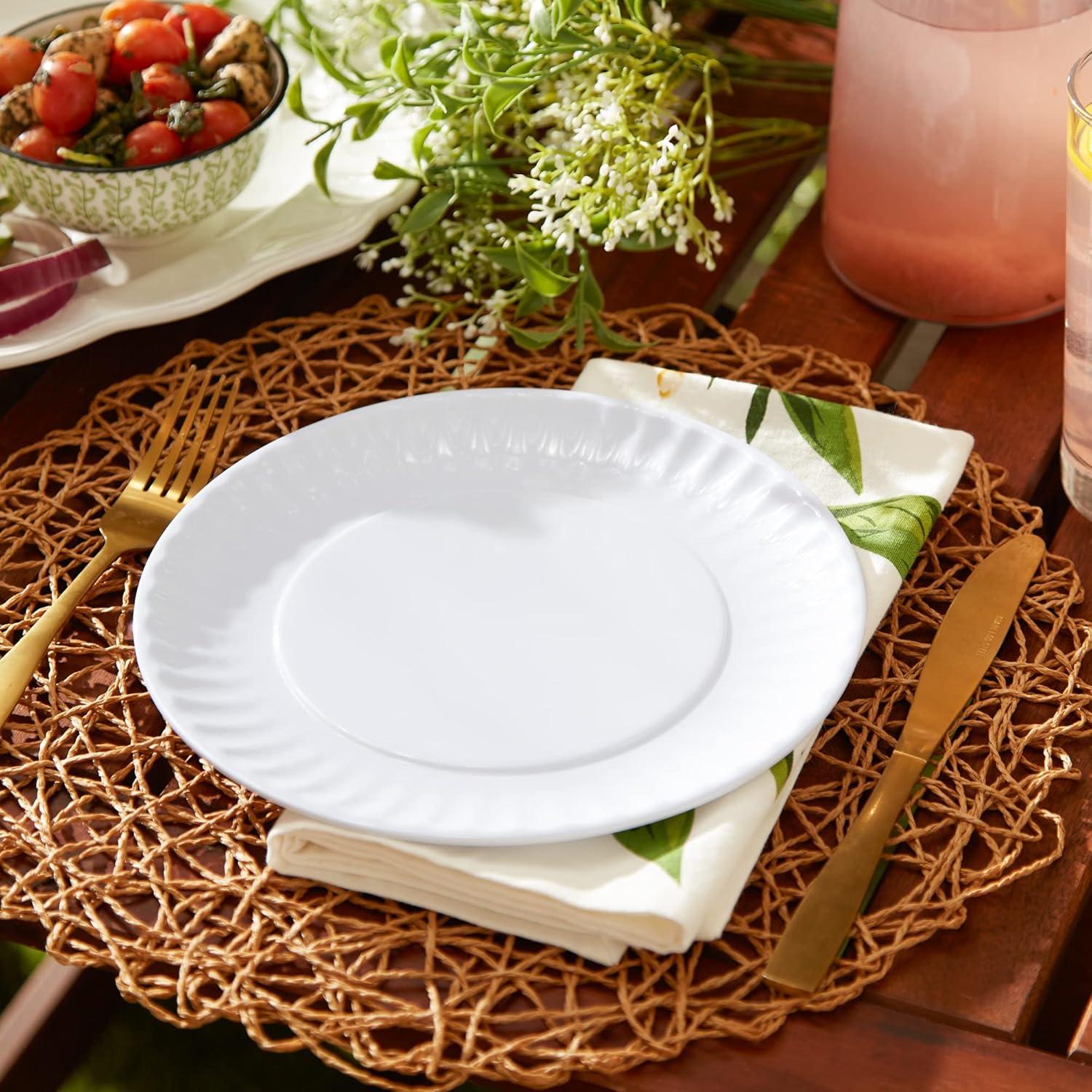 White Melamine Picnic Plate (Set of 12)