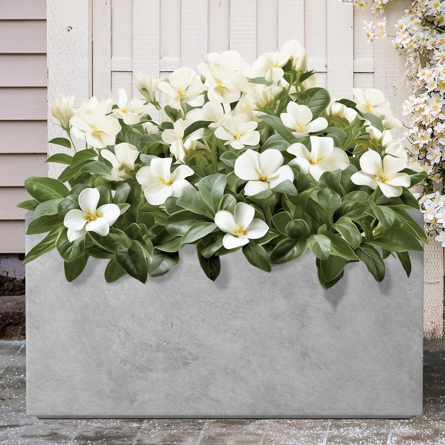 Rosemead Home & Garden, Inc.12" x 23" Rectangular Kante Lightweight Modern Outdoor Planter Natural Concrete